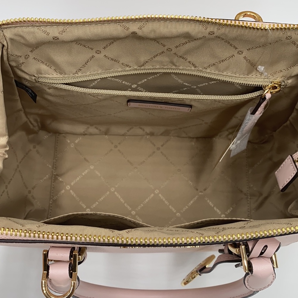 MICHAEL KORS CHARLOTTE LARGE SATCHEL POWDER BLUSH - Picture 11 of 15